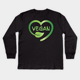 Vegan Heart Kids Long Sleeve T-Shirt